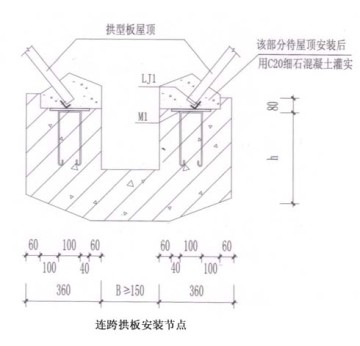 U型磚混結構連跨拱形屋頂安裝詳圖與設計原理